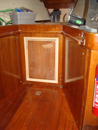 New locker door in the forepeak