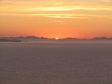 Sunset over Outer Hebrides from Rona