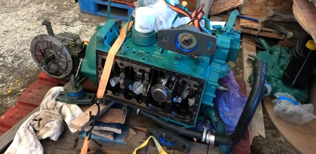 a dismantled Volvo D2-75 engine